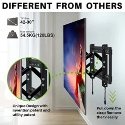USX MOUNT Advanced Tilt TV Wall Mount For Most 42-90 Inch TVs, Easy To Install Extension TV Mount Extending To 7 Inch, Universal Wall Mount TV Bracket Up To 24'' Studs, VESA 600 X 400mm And 120lbs -Songmics Furniture Shop 51yLf25EpnL