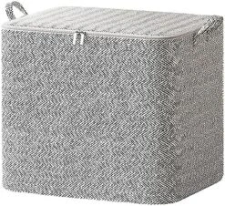 Xecvkr Storage Bins With Lids Closet Organizers And Storage Box Youfen Non-woven Zipper Storage Bag Moving Quilt Storage Basket Travel Large-capacity Clothing Storage Bag (Gray-S-13.77x9.84x7.87in) -Songmics Furniture Shop 51yPYzIoc L. AC