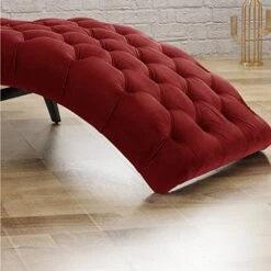 Christopher Knight Home Garret Tufted Velvet Chaise Lounge, Garnet / Dark Brown -Songmics Furniture Shop 51yQ2iNfv3L