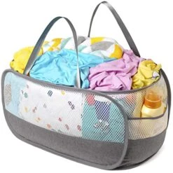 COMLIFE Strong Mesh Horizontal Pop Up Laundry Hamper, Extra Large Opening Laundry Basket, Easy To Put Clothes In. Use Waterproof And Dustproof Cloth At The Bottom