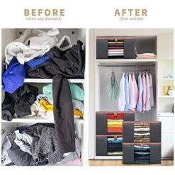 𝐁𝐘𝐆 𝟏𝟎𝟎𝐋 𝐖𝐚𝐭𝐞𝐫𝐩𝐫𝐨𝐨𝐟 𝐂𝐥𝐨𝐭𝐡𝐞𝐬 𝐒𝐭𝐨𝐫𝐚𝐠𝐞 𝐁𝐚𝐠, Closet Organizer With Heavy-duty 600D Fabric & Reinforced Handle For Comforters, Bedding,Blankets，Clothing，Pillows, Decorations Store，Extra Large Capacity,Pack Of 2(Gray) -Songmics Furniture Shop 51yStaWN7SL