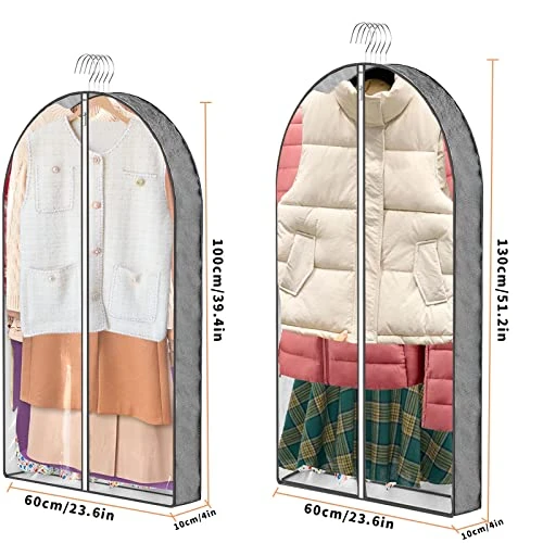 3 Pcs Garment Bags,40"and50" PEVA Moth-Proof Breathable Dust Cover,Clothing Bags For Hanging Clothes With Bedroom,Garment Covers For Suits, Padded Clothes, Shirts Prevent Dust 5 3 Pcs Garment Bags,40"and50" PEVA Moth-Proof Breathable Dust Cover,Clothing Bags For Hanging Clothes With Bedroom,Garment Covers For Suits, Padded Clothes, Shirts Prevent Dust - Image 5