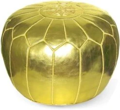 Mina Stuffed Moroccan Leather Pouf Ottoman, 20" Diameter And 13" Height (Brown) -Songmics Furniture Shop 51ydWo1HafL. AC