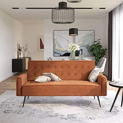 Novogratz 2360979N Z Stevie, Convertible Sofa Bed Couch, Green Velvet Futon 11 Novogratz 2360979N Z Stevie, Convertible Sofa Bed Couch, Green Velvet Futon - Image 11