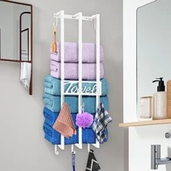 Towel Rack Wall Mounted, New Upgrade 3-Bar Towel Racks For Rolled Towels, Metal Towel Holder Widen For Large Folded Washcloths, Bath Towel Storage Organizer For Bathroom Camper RV, Black -Songmics Furniture Shop 51ysXl27uBL. AC