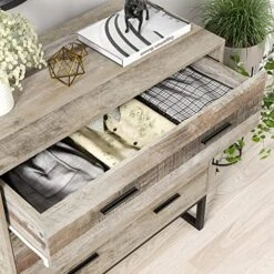 FOTOSOK Wide Dresser For Bedroom, 3 Drawer Dresser With 2 Handles, Chest Of Drawers With Metal Frame For Home Office, 31.5L X 15.6W X 32.3H -Songmics Furniture Shop 51yvRYZkPlL