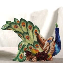 FORLONG Ceramic Decorative Wine Bottle Holder, Home Decor Wine Display Table Centerpiece For Tabletops And Counters, Wine Lovers Gift (Peacock) 7 FORLONG Ceramic Decorative Wine Bottle Holder, Home Decor Wine Display Table Centerpiece For Tabletops And Counters, Wine Lovers Gift (Peacock) -Songmics Furniture Shop 51yvbP0k4NL