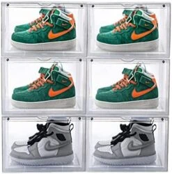 AOTENG STAR Storage Shoes Box Womens Mens Shoe Storage Display Box Plastic Foldable Stackable Shoe Container Black Closet Shelf Shoe Organizer-Six Pack(Black) -Songmics Furniture Shop 51yyHc8LPLL. AC 1