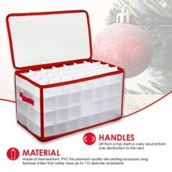 Home Basics Easy Storage 112 Compartment Zippered Christmas Ornament  Box Tote Chest, With Handles,  Holds 112 Ornaments That Are Up To 3 Inch In Diameter -Songmics Furniture Shop 51z1KVl3EmL
