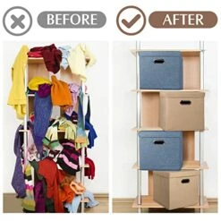 XYXYLY 2 Pack Foldable Cubes Storage Bins With Lids 12.6 * 12.6 * 12.6" Collapsible Fabric Cubbies Storage Baskets For Shelf Closet Organizer Home Bedroom Office Nursery 15 XYXYLY 2 Pack Foldable Cubes Storage Bins With Lids 12.6 * 12.6 * 12.6" Collapsible Fabric Cubbies Storage Baskets For Shelf Closet Organizer Home Bedroom Office Nursery -Songmics Furniture Shop 51z9WR2R5kL