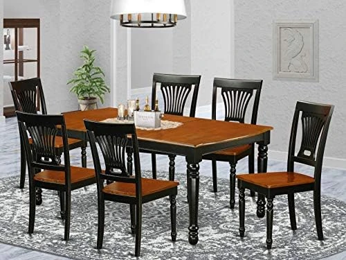 East West Furniture DOPL7-BCH-W Dining Set, 7 Pieces 8 East West Furniture DOPL7-BCH-W Dining Set, 7 Pieces - Image 8