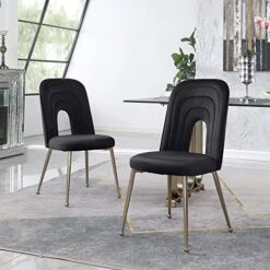 GNIXUU Dinner Chairs Set Of 2, Mid-Century Modern Velvet Upholstered Dining Chair With Metal Legs For Kitchen, Dining, Living, Guest, Bed Room Side Chair(Gray) 24 GNIXUU Dinner Chairs Set Of 2, Mid-Century Modern Velvet Upholstered Dining Chair With Metal Legs For Kitchen, Dining, Living, Guest, Bed Room Side Chair(Gray) -Songmics Furniture Shop 51zMW5W 61L. AC