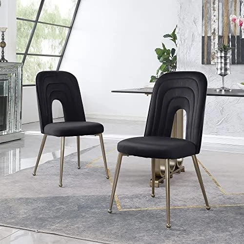 GNIXUU Dinner Chairs Set Of 2, Mid-Century Modern Velvet Upholstered Dining Chair With Metal Legs For Kitchen, Dining, Living, Guest, Bed Room Side Chair(Gray) 11 GNIXUU Dinner Chairs Set Of 2, Mid-Century Modern Velvet Upholstered Dining Chair With Metal Legs For Kitchen, Dining, Living, Guest, Bed Room Side Chair(Gray) - Image 11