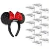 Modern JP Adhesive Hooks For Disney Ears (16-Pack) - Minimalist Disney Ear Holder, No Drilling Headband Holder Design, Strong Hold Headband Organizer - U.S. Patent Pending, Clear