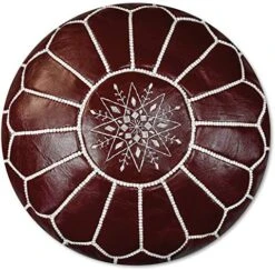 Premium Moroccan Leather Pouf - Handmade - Delivered Stuffed - Ottoman, Footstool, Floor Cushion (Cognac Brown) -Songmics Furniture Shop 51zSd0rijoL. AC