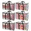 BALEINE 6-Pack Oversized Moving Bags With Reinforced Handles, Heavy-Duty Storage Tote For Clothes, Moving Supplies (Clear, 6-Pack)