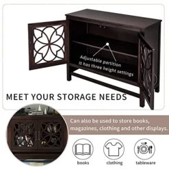 P PURLOVE Accent Storage Cabinet With Adjustable Shelf, French Style Wood Sideboard And Buffet Cabinet Table With Storage For/Kitchen/Dining Room/Living Room/Entryway -Songmics Furniture Shop 51zfDlWIrOL
