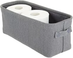 MDesign Narrow Fabric Storage Bin Basket With Handles For Bathroom Closet, Vanity, Cabinet, Cubby, Countertop, Tall Slim Baskets For Towels, Toilet Tissue, Crane Collection - Light Gray 22 MDesign Narrow Fabric Storage Bin Basket With Handles For Bathroom Closet, Vanity, Cabinet, Cubby, Countertop, Tall Slim Baskets For Towels, Toilet Tissue, Crane Collection - Light Gray -Songmics Furniture Shop 51zgPyKTrtL. AC