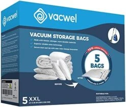Vacwel 3-Pack XXL - Vacuum Storage Bags - Space Saver Bags For Clothes Storage – XL Comforters - Mattress Topper - Blanket Storage – Vacuum Sealer Bags – Ziplock Sealed - 3x XXL Bags (47x35in) - Bonus 1x Large Bag (32x21in) 26 Vacwel 3-Pack XXL - Vacuum Storage Bags - Space Saver Bags For Clothes Storage – XL Comforters - Mattress Topper - Blanket Storage – Vacuum Sealer Bags – Ziplock Sealed - 3x XXL Bags (47x35in) - Bonus 1x Large Bag (32x21in) -Songmics Furniture Shop 51znlWQ hL. AC