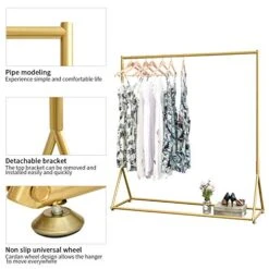 BOSURU Modern Clothes Rack Retail Display Clothes Rack Freestanding Garment Rack Easy Assemble Clothing Rack For Bedroom Or Boutiques Gold 59" L 11 BOSURU Modern Clothes Rack Retail Display Clothes Rack Freestanding Garment Rack Easy Assemble Clothing Rack For Bedroom Or Boutiques Gold 59" L -Songmics Furniture Shop 51zudNwcQ9L