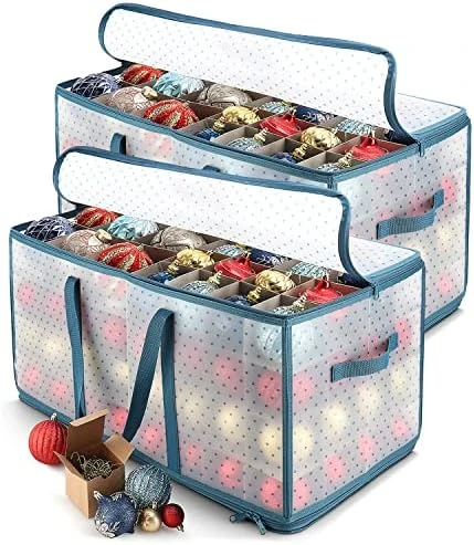 Hearth & Harbor Large Christmas Ornament Storage Box With Adjustable Dividers - Ornament Storage Container For 128 Holiday Ornaments Or Decorations 6 Hearth & Harbor Large Christmas Ornament Storage Box With Adjustable Dividers - Ornament Storage Container For 128 Holiday Ornaments Or Decorations - Image 6