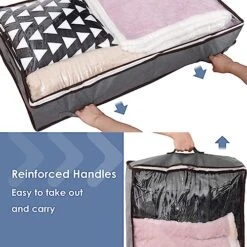 Fixwal Under Bed Storage Containers 90L Toy Organizers And Wrapping Paper Storage Bags 6 Pack Of Durable, Breathable Bags With Clear Windows And Reinforced Handles For Blankets, Clothes, And More -Songmics Furniture Shop 51zxYY3kwFL