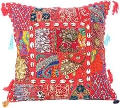 Eyes Of India - 22 X 12 Purple Patchwork Round Pouf Pouffe Ottoman Cover Floor Seating Bohemian Accent Boho Chic Indian Handmade -Songmics Furniture Shop 613pFTdHLL. AC