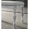 Roundhill Furniture Salines Upholstered Turned Leg Dining Bench, Rustic White