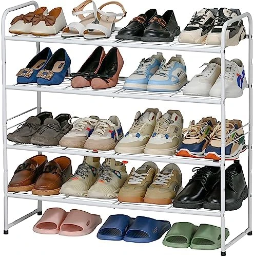 SUFAUY 3-Tier Shoe Rack, Stackable Shoe Shelf Storage Organizer For Entryway Closet, Extra Large Capacity, Wire Grid, Bronze 11 SUFAUY 3-Tier Shoe Rack, Stackable Shoe Shelf Storage Organizer For Entryway Closet, Extra Large Capacity, Wire Grid, Bronze - Image 11