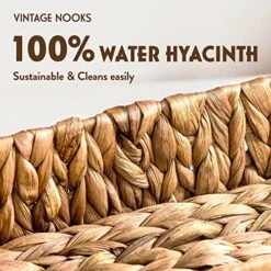 Toilet Paper Basket For Back Of Toilet - Set Of Two Small, Wicker, Hyacinth Bathroom Baskets For Toilet Paper And Towel Storage (Color: Light Brown) -Songmics Furniture Shop 616DeiP0znL