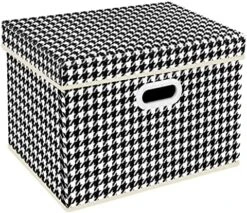 TYEERS Large Collapsible Storage Bins With Lids, Patterns, Washable, Fabric Decorative Storage Boxes For Home Office Storage, 17.3x11.8x11.4 Inches, 5 Pack, Beige -Songmics Furniture Shop 618fI5lkXoL. AC