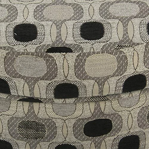 Homepop Home Decor | Upholstered Round Storage Ottoman | Ottoman With Storage For Living Room & Bedroom (Black Geo) 5 Homepop Home Decor | Upholstered Round Storage Ottoman | Ottoman With Storage For Living Room & Bedroom (Black Geo) - Image 5