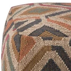 SIMPLIHOME Johanna Square Pouf, Footstool, Upholstered In Kilim Patterned Jute, For The Living Room, Bedroom And Kids Room, Transitional, Boho -Songmics Furniture Shop 61ALPcqpHQL
