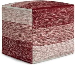 SIMPLIHOME Naya Cube Pouf, Footstool, Upholstered In Patterned Grey Melange Hand Woven Cotton, For The Living Room, Bedroom And Kids Room, Transitional, Boho -Songmics Furniture Shop 61FsU2b9kvL. AC