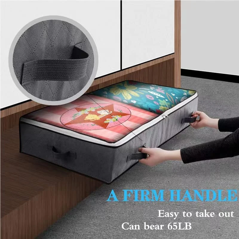 Under Bed Storage Bags,Foldable Under Bed,Thick Fabric Storage Box With Transparent Window And Reinforced Handle For Clothes, Blankets, Sweaters, Quilts, Shoes And Clothing 2 Under Bed Storage Bags,Foldable Under Bed,Thick Fabric Storage Box With Transparent Window And Reinforced Handle For Clothes, Blankets, Sweaters, Quilts, Shoes And Clothing - Image 2