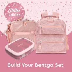 Bentgo® Kids 5-Compartment Lunch Box - Glitter Design For School, Ideal For Ages 3-7, Leak-Proof, Drop-Proof, Dishwasher Safe, & Made With BPA-Free Materials (Glitter Edition - Petal Pink) -Songmics Furniture Shop 61IFyv6LcgL