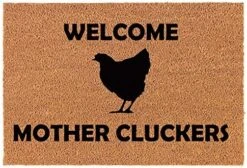 Coir Doormat Front Door Mat New Home Closing Housewarming Gift Welcome Mother Cluckers Chicken Funny (30" X 18" Standard) -Songmics Furniture Shop 61J6RNpIPiL. AC 1