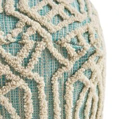 Great Deal Furniture Poppy Boho Wool And Cotton Ottoman Pouf, Aqua And White 12 Great Deal Furniture Poppy Boho Wool And Cotton Ottoman Pouf, Aqua And White -Songmics Furniture Shop 61KuwKfkZSL