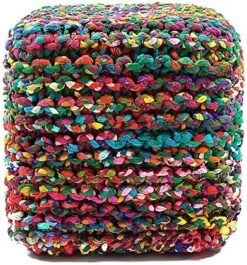 Anji Mountain Square Pouf , 22" X 22" X 17", Gray -Songmics Furniture Shop 61Meke1NpSL. AC