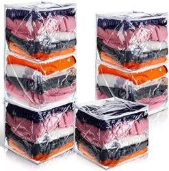 6 Packs Clear Zippered Storage Bags Sweater Storage Bags Plastic Storage Bags For Blankets Clothes Bed Sheet Organizer With Zipper For Closet Linen Sweater Bed Sheet Clothes Pillow (16 X 14 X 4 Inch) -Songmics Furniture Shop 61NvW1u5fCL. AC