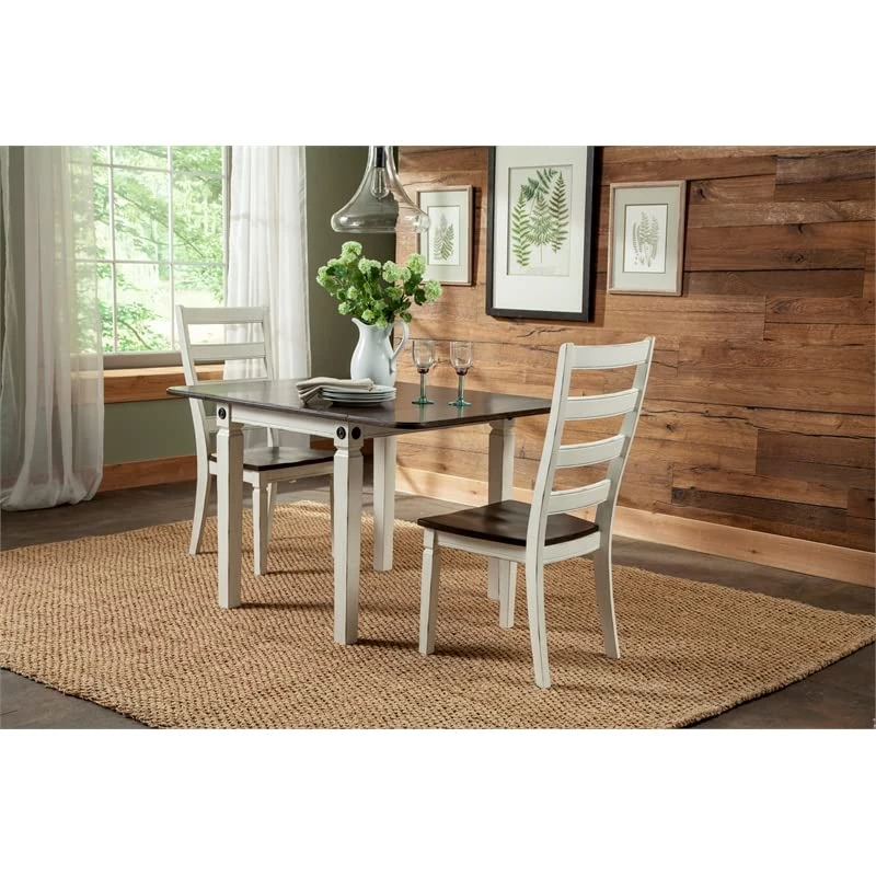 Intercon Glenwood Drop Leaf Table Rubbed White Charcoal 2 Intercon Glenwood Drop Leaf Table Rubbed White Charcoal - Image 2