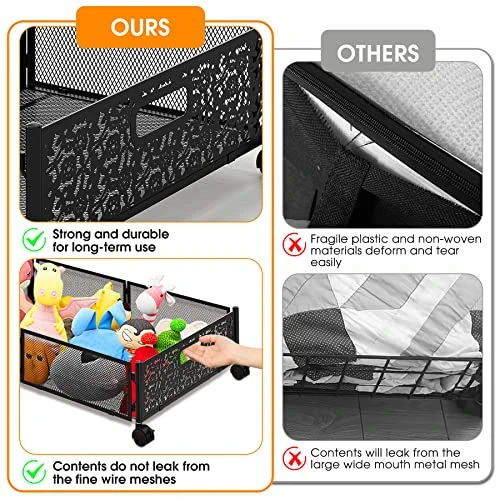 Under Bed Storage, Under Bed Storage Containers With Wheels, Under The Bed Storage Containers, Tool-free Assembly Foldable Under Bed Shoe Storage Organizer Bins Drawer For Bedroom Clothes Blankets Shoes (Black, 2Pack) 2 Under Bed Storage, Under Bed Storage Containers With Wheels, Under The Bed Storage Containers, Tool-free Assembly Foldable Under Bed Shoe Storage Organizer Bins Drawer For Bedroom Clothes Blankets Shoes (Black, 2Pack) - Image 2