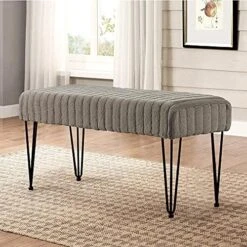 Home Soft Things Super Mink Faux Fur Pink Ottoman Bench, 19" X 13" X 17", Rose Smoke, Living Room Foot Rest Stool Entryway Makeup Bench End Of Bed Bedroom Home Decor Chair For Sitting -Songmics Furniture Shop 61Oe0ZRKE6S. AC