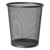 Artmoon Mesh Round Waste Basket For Home Or Office, Wire Mesh Trash Can, Made Of Powder-Coated Steel, Capacity Of 3.2 Gallon (12L), Black