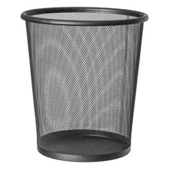 Artmoon Mesh Round Waste Basket For Home Or Office, Wire Mesh Trash Can, Made Of Powder-Coated Steel, Capacity Of 3.2 Gallon (12L), Black
