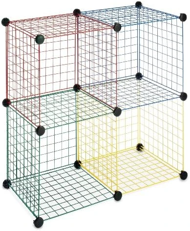 Whitmor Storage Cubes - Stackable Interlocking Wire Shelves -Black (Set Of 4) 6 Whitmor Storage Cubes - Stackable Interlocking Wire Shelves -Black (Set Of 4) - Image 6