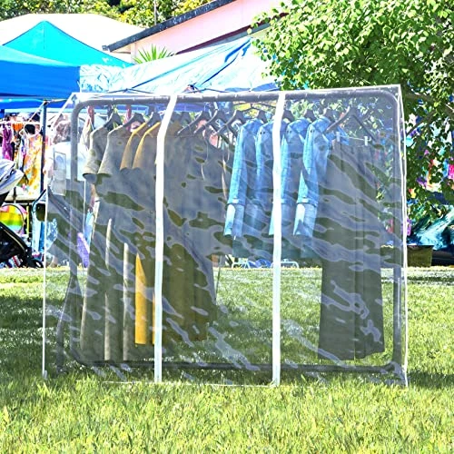 HANGERWORLD 6ft Clothes Garment Rack Cover For Open Closet Clear Showerproof COVER ONLY (72"x24") 3 HANGERWORLD 6ft Clothes Garment Rack Cover For Open Closet Clear Showerproof COVER ONLY (72"x24") - Image 3
