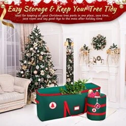 YaNovate Christmas Tree Storage Bag Set 2-Pieces Heavy Duty Tree Bag Fits Up To 7.5 Ft Tall Christmas Artificial Tree With Reinforced Handles & Sleek Dual Zipper Waterproof Protects From Moisture & Dust -Songmics Furniture Shop 61Vm0FcAz5L