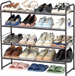 SUFAUY 3-Tier Shoe Rack, Stackable Shoe Shelf Storage Organizer For Entryway Closet, Extra Large Capacity, Wire Grid, Bronze 24 SUFAUY 3-Tier Shoe Rack, Stackable Shoe Shelf Storage Organizer For Entryway Closet, Extra Large Capacity, Wire Grid, Bronze -Songmics Furniture Shop 61ZAi2mDupL. AC