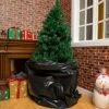 Large Christmas Tree Storage Bag Christmas Tree Plastic Removal Bag Christmas Tree Covers Plastic Bag Christmas Tree Skirt For Christmas Tree Store And Carrying, Black (1 Piece,9 X 6 Feet)
